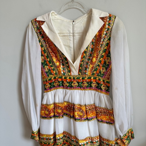 Vintage 70s Groovy Hostess Party Gown Dress - Picture 2 of 5